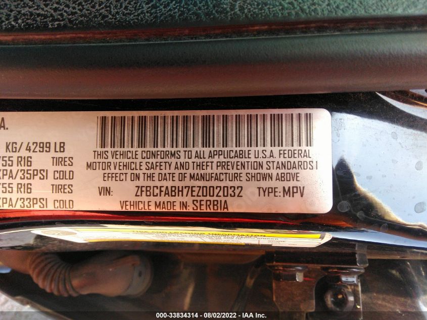 2014 FIAT 500L EASY ZFBCFABH7EZ002032
