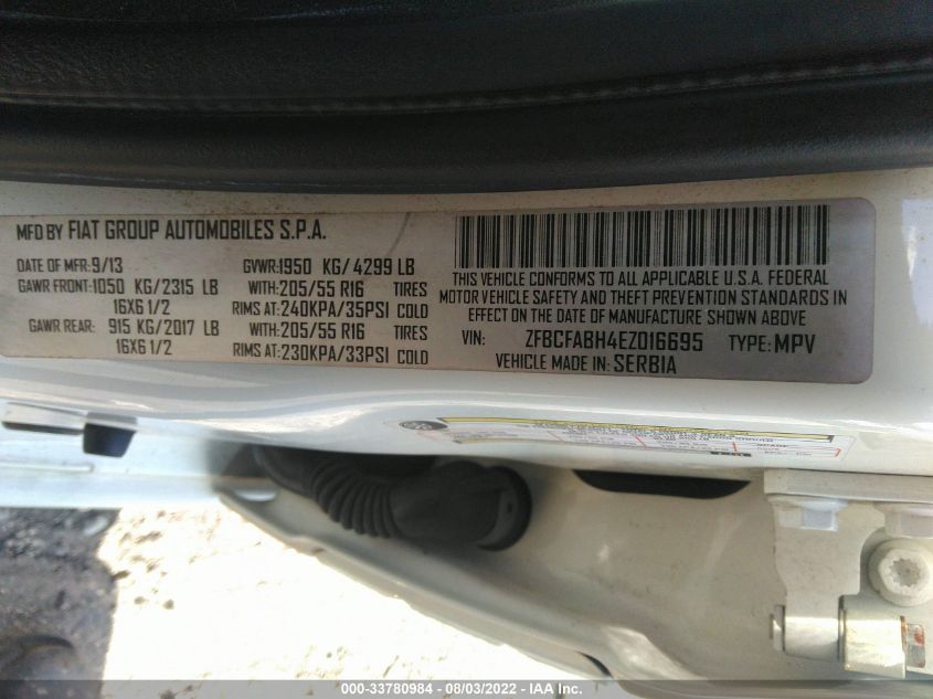 2014 FIAT 500L EASY ZFBCFABH4EZ016695
