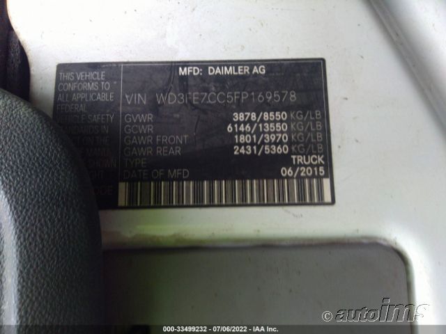 2015 MERCEDES-BENZ SPRINTER CARGO VANS WD3FE7CC5FP169578
