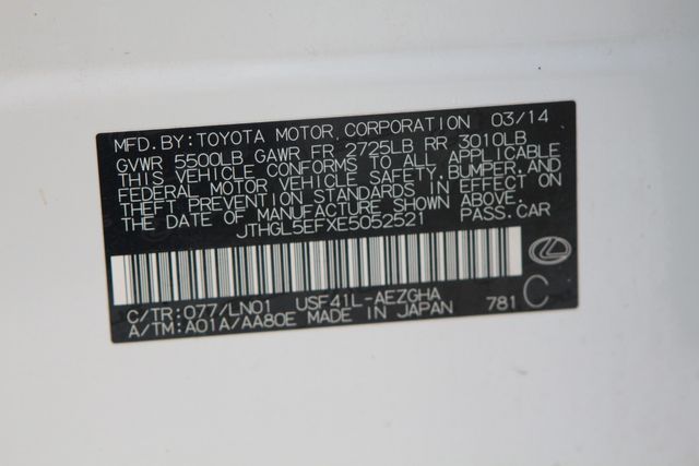 2014 LEXUS LS 460 L JTHGL5EFXE5052521