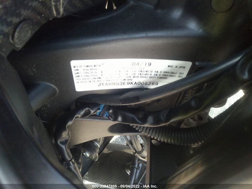 2019 YAMAHA MT09 JYARN53E9KA006269