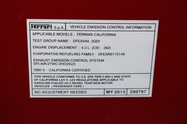 2013 FERRARI CALIFORNIA ZFF65TJA8D0194708