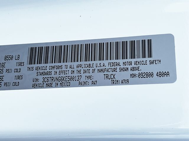 2019 RAM PROMASTER CARGO VAN 3C6TRVNG6KE500137