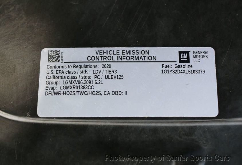 2020 CHEVROLET CORVETTE 3LT 1G1Y82D4XL5103379