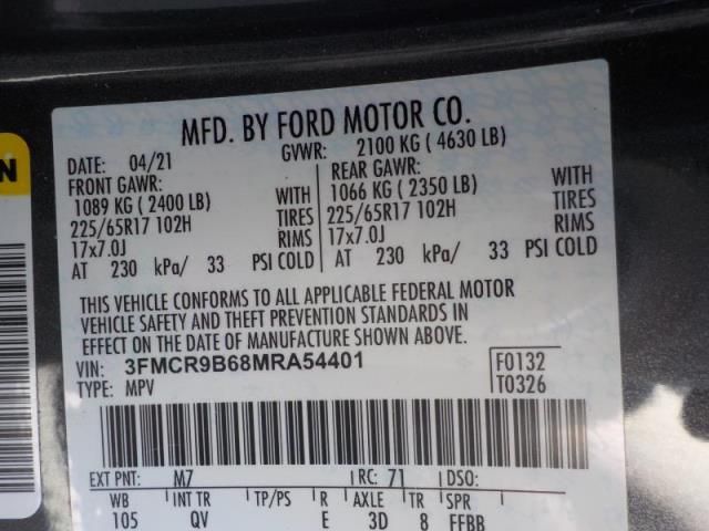 2021 FORD BRONCO SPORT BIG BEND 3FMCR9B68MRA54401