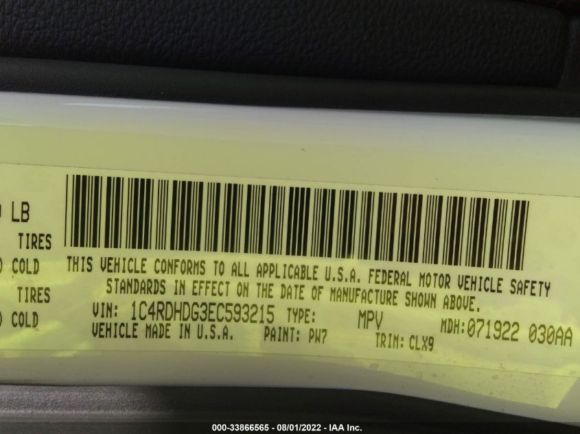2014 DODGE DURANGO LIMITED 1C4RDHDG3EC593215