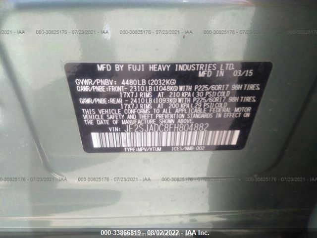 2015 SUBARU FORESTER 2.5I PREMIUM JF2SJADC8FH804882