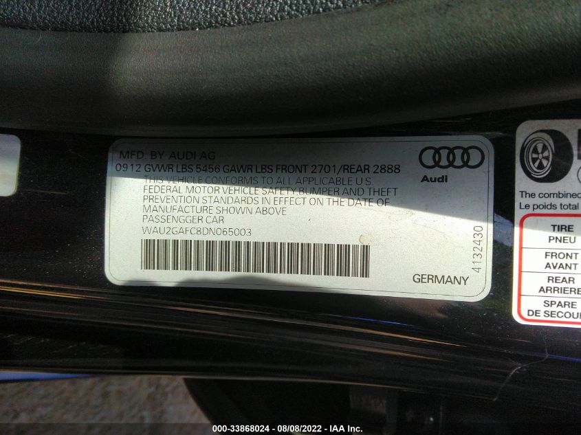2013 AUDI A7 3.0 PRESTIGE WAU2GAFC8DN065003