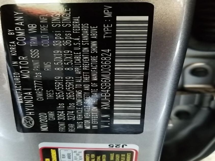 2021 GENESIS GV80 KMUHB4SB6MU036824