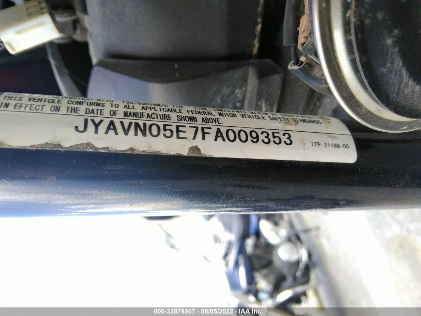 2015 YAMAHA XVS950 CU/CUC JYAVN05E7FA009353