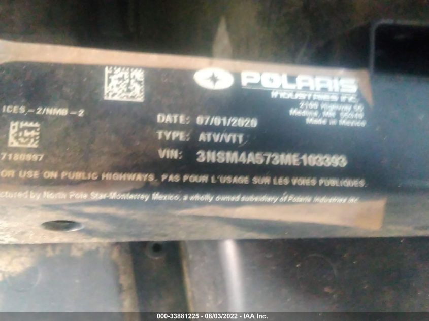 2021 POLARIS RANGER CREW 570-4 3NSM4A573ME103393