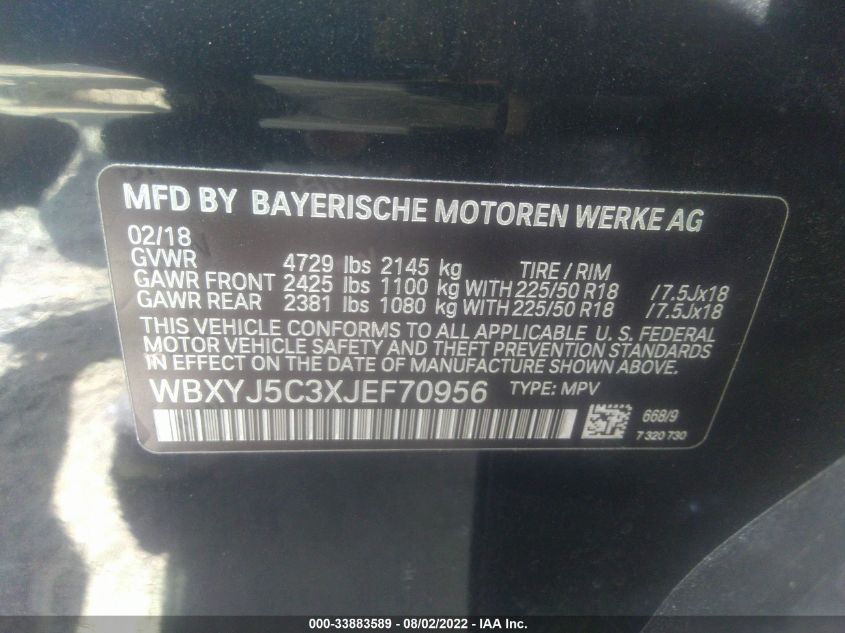 2018 BMW X2 XDRIVE28I WBXYJ5C3XJEF70956