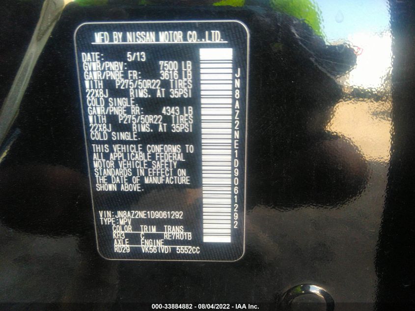 2013 INFINITI QX56 JN8AZ2NE1D9061292