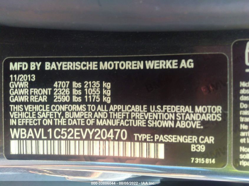 2014 BMW X1 XDRIVE28I WBAVL1C52EVY20470