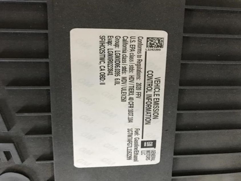 2020 GMC SAVANA CARGO VAN 1GTW7AFG7L1162299
