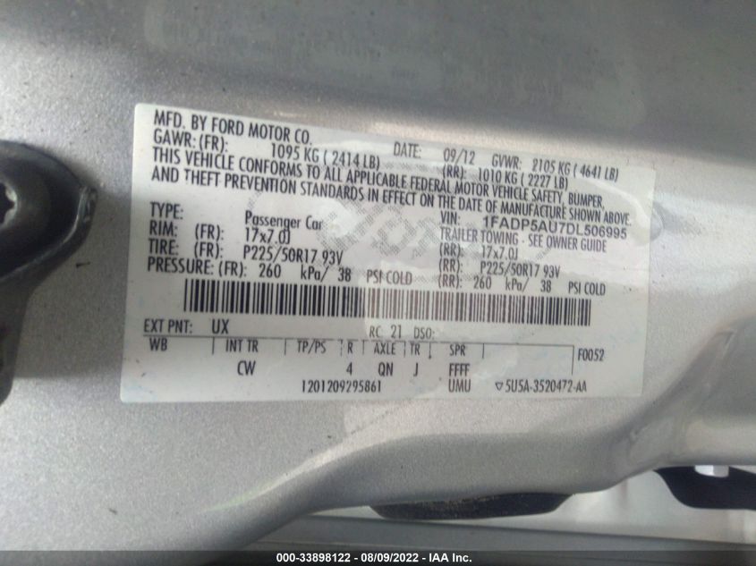 2013 FORD C-MAX HYBRID SE 1FADP5AU7DL506995