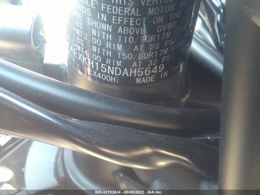 2022 KAWASAKI EX400 JKAEXKH15NDAH5649