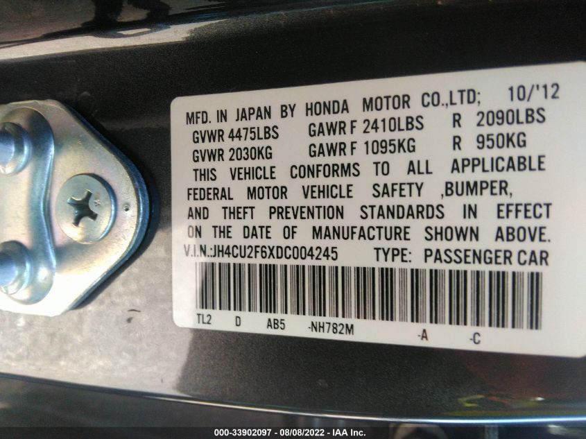 2013 ACURA TSX TECH PKG JH4CU2F6XDC004245