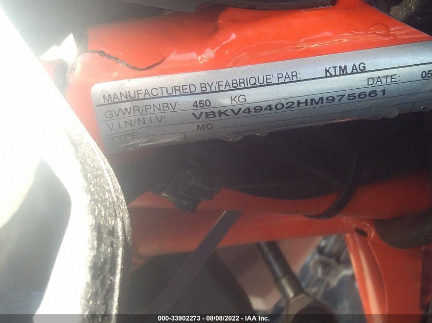 2017 KTM 1090 ADVENTURE R VBKV49402HM975661