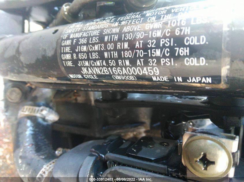 2006 KAWASAKI VN900 B JKAVN2B166A000459