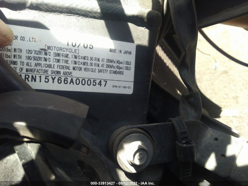 2006 YAMAHA YZFR1 C JYARN15Y66A000547