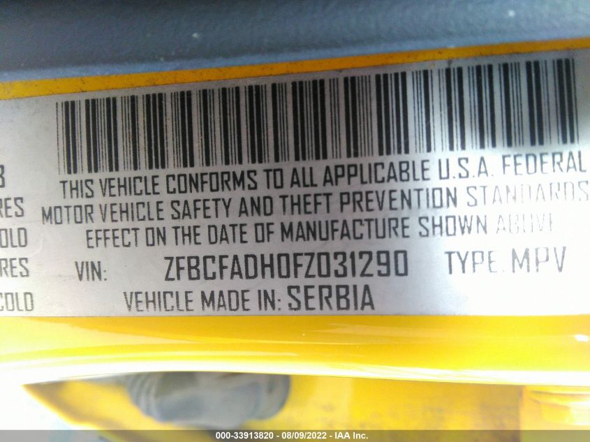 2015 FIAT 500L TREKKING ZFBCFADH0FZ031290