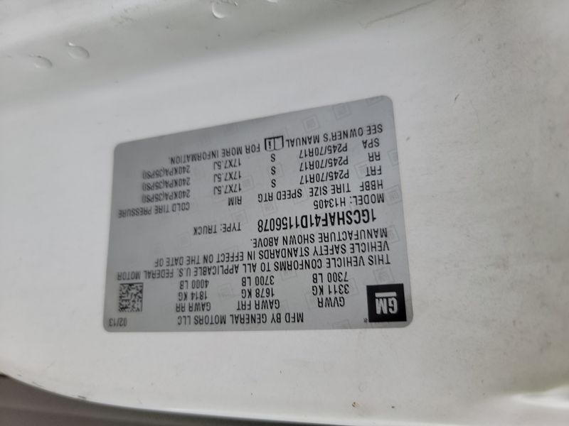 2013 CHEVROLET EXPRESS CARGO VAN 1GCSHAF41D1156078