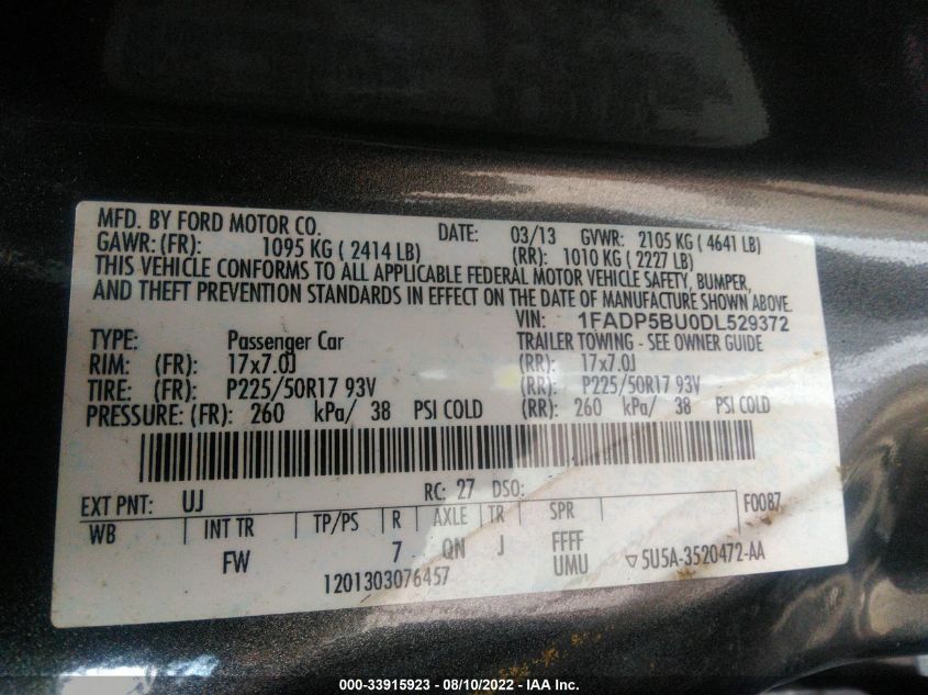 2013 FORD C-MAX HYBRID SEL 1FADP5BU0DL529372