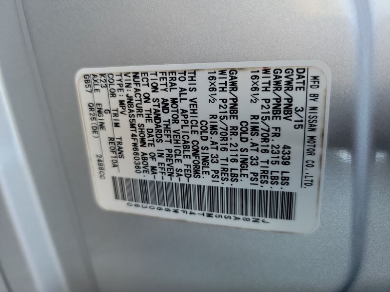 2015 NISSAN ROGUE SELECT S JN8AS5MT4FW660360