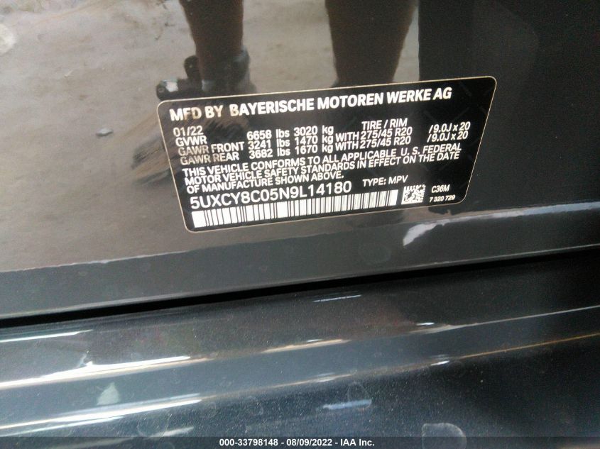 2022 BMW X6 M50I 5UXCY8C05N9L14180