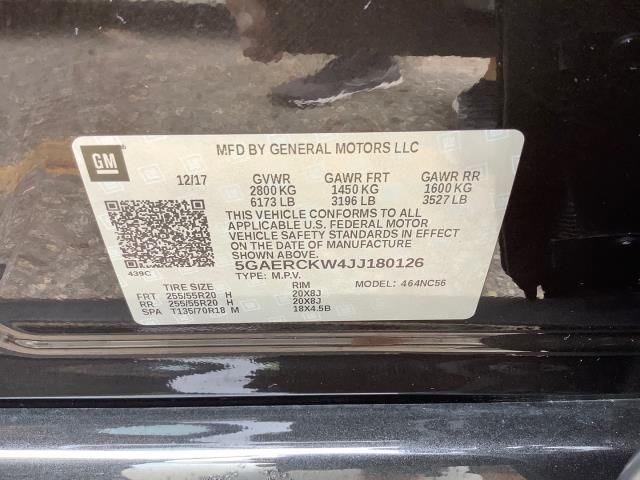 2018 BUICK ENCLAVE PREMIUM 5GAERCKW4JJ180126