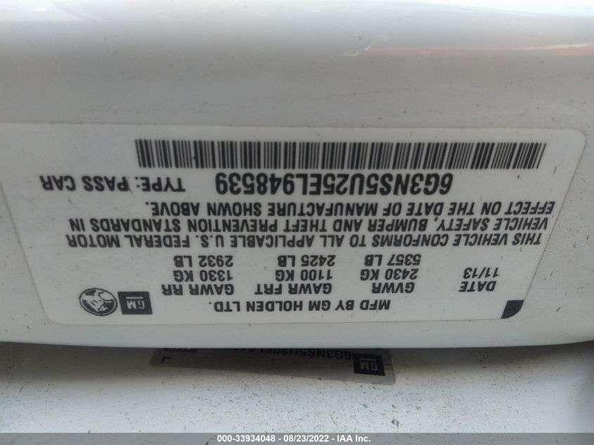 2014 CHEVROLET CAPRICE POLICE PATROL POLICE 6G3NS5U25EL948539