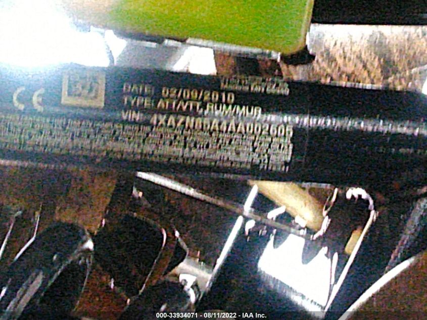 2010 POLARIS SPORTSMAN 850/XP 4XAZN85A4AA002605