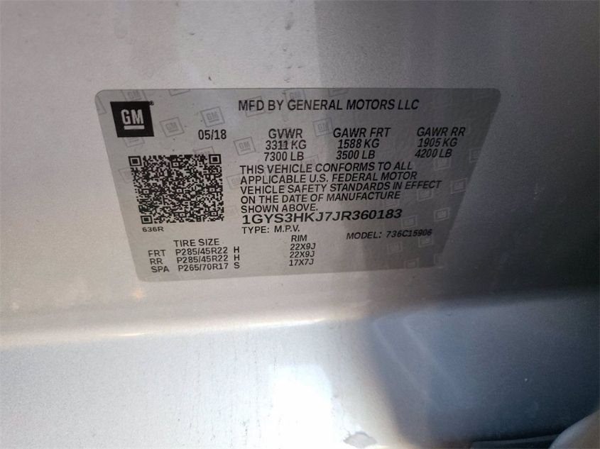 2018 CADILLAC ESCALADE ESV LUXURY 1GYS3HKJ7JR360183