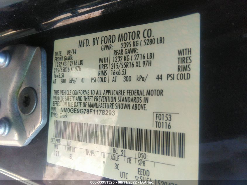 2015 FORD TRANSIT CONNECT WAGON TITANIUM NM0GE9G78F1178293