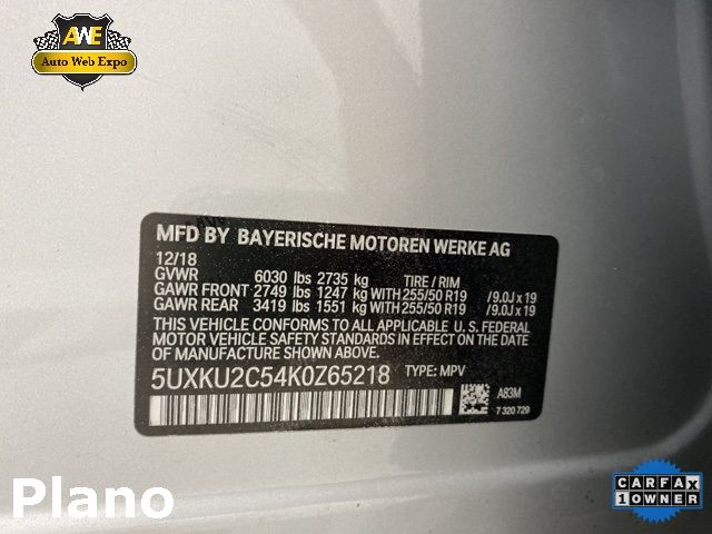 2019 BMW X6 XDRIVE35I 5UXKU2C54K0Z65218