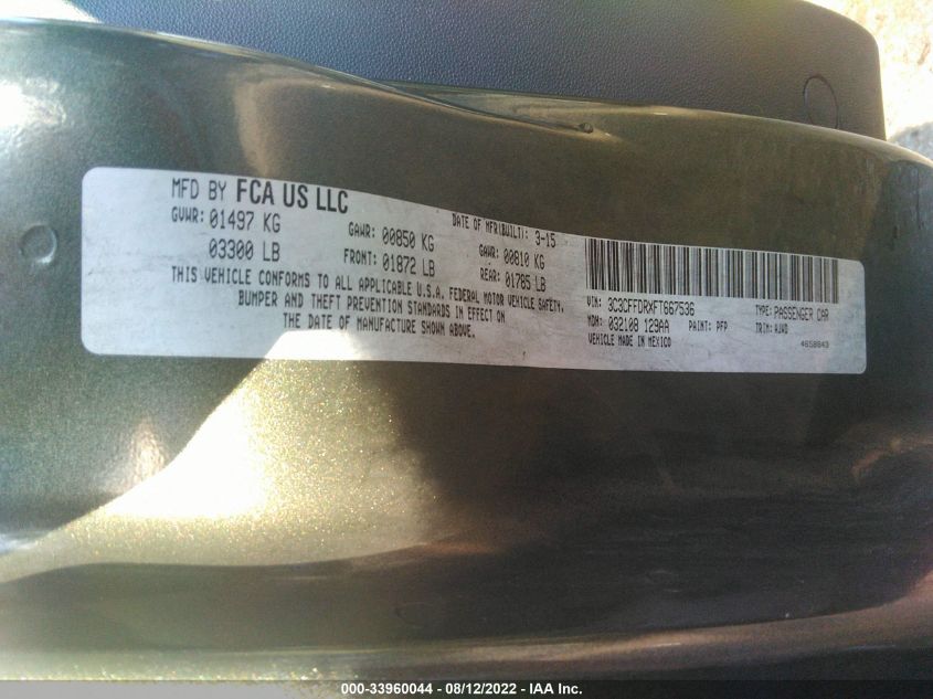 2015 FIAT 500C POP 3C3CFFDRXFT667536