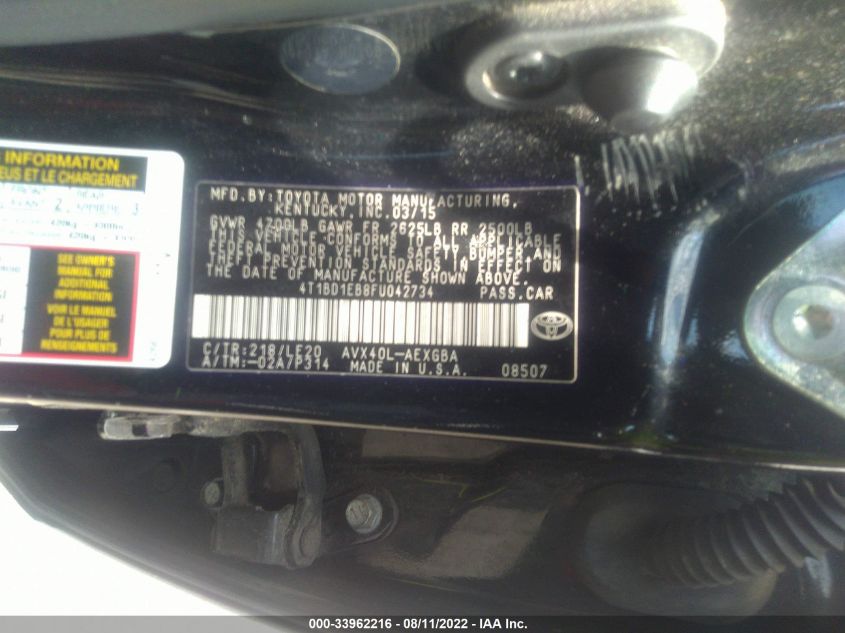 2015 TOYOTA AVALON HYBRID XLE PREMIUM 4T1BD1EB8FU042734