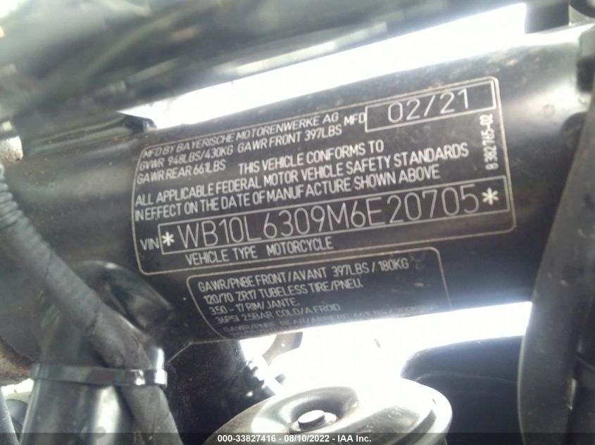 2021 BMW R NINE T PURE WB10L6309M6E20705