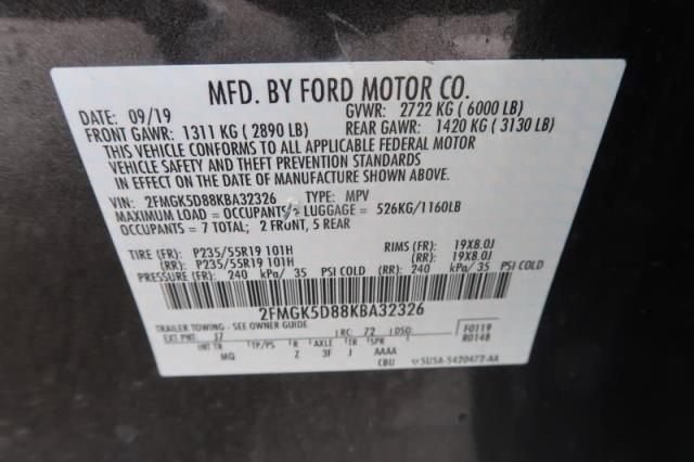 2019 FORD FLEX LIMITED 2FMGK5D88KBA32326
