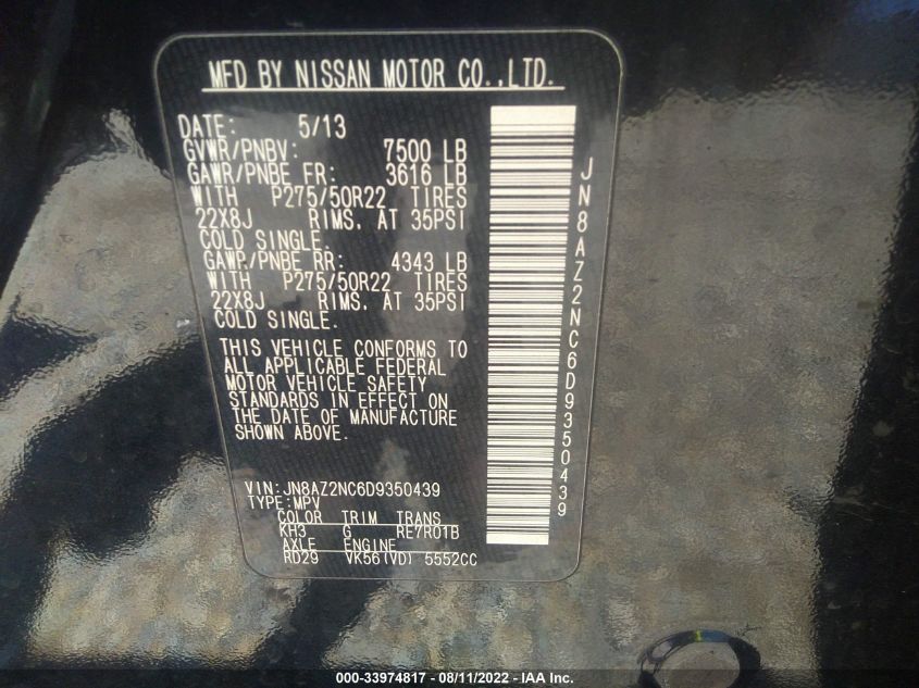 2013 INFINITI QX56 JN8AZ2NC6D9350439