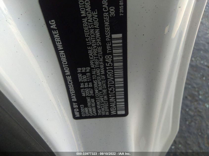 2013 BMW 1 SERIES 128I WBAUN1C57DVR01548