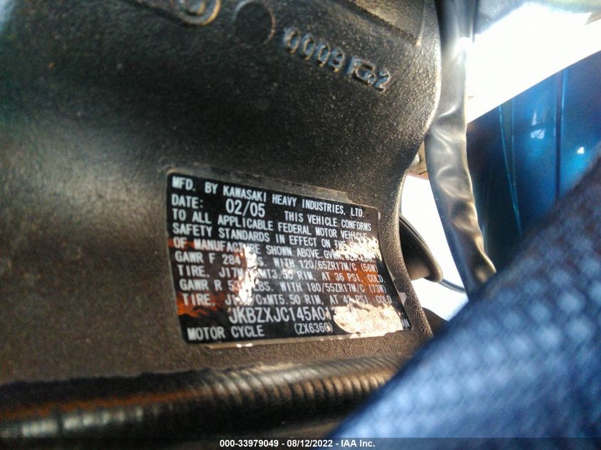 2005 KAWASAKI ZX636 C1 JKBZXJC145A013239