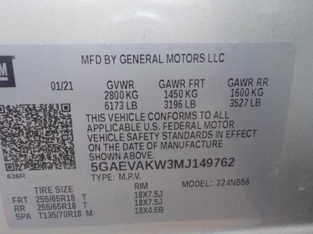 2021 BUICK ENCLAVE ESSENCE 5GAEVAKW3MJ149762