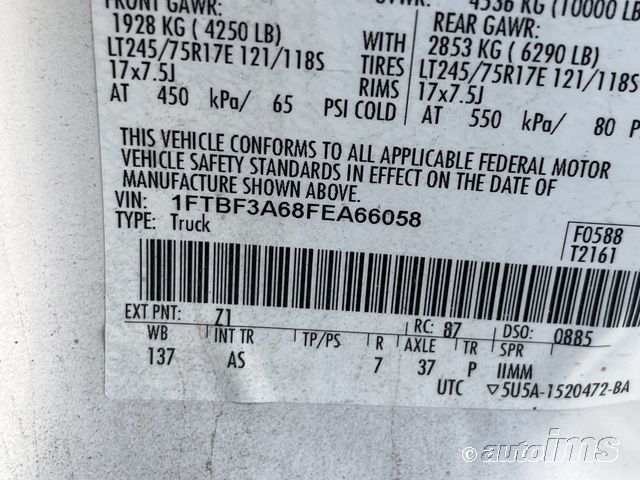 2015 FORD SUPER DUTY F-350 SRW XL/XLT 1FTBF3A68FEA66058