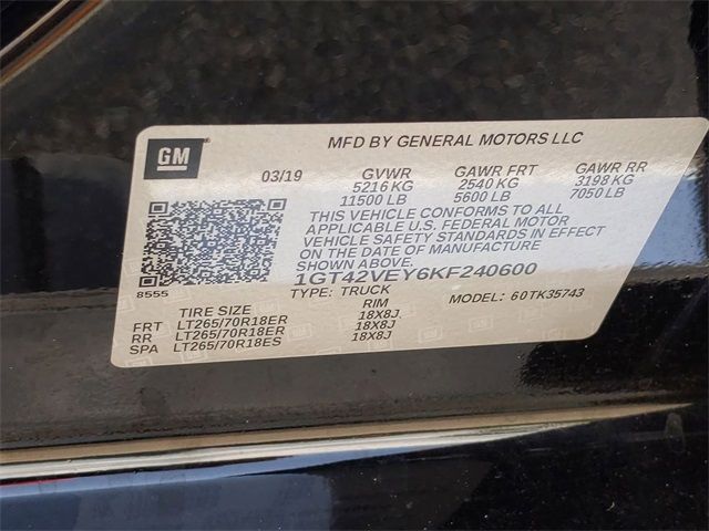 2019 GMC SIERRA 3500HD SLT 1GT42VEY6KF240600