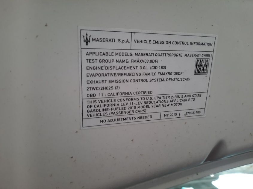 2015 MASERATI GHIBLI S Q4 ZAM57RTA0F1136055