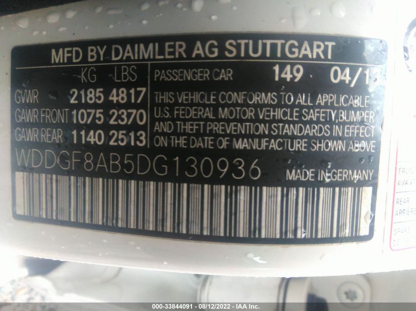 2013 MERCEDES-BENZ C 300 4MATIC WDDGF8AB5DG130936