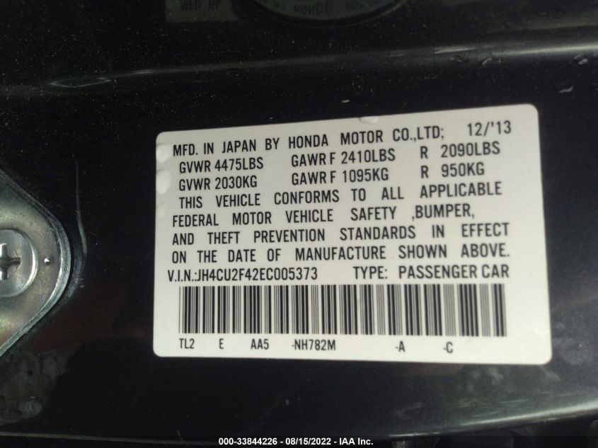 2014 ACURA TSX JH4CU2F42EC005373