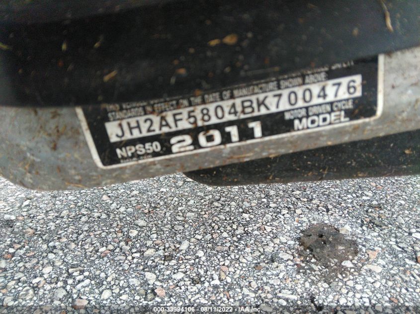 2011 HONDA NPS50 JH2AF5804BK700476